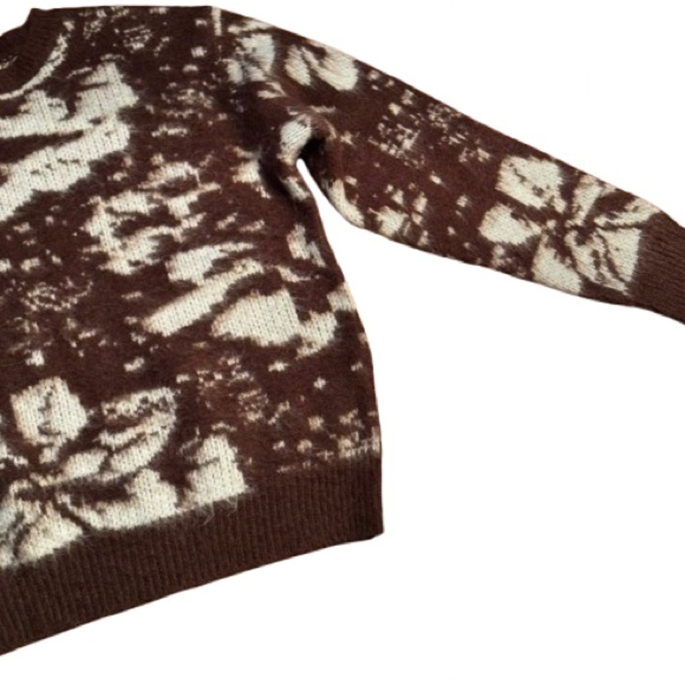 Listicle  Brown and Cream Crewneck Sweater - Picture 3 of 9